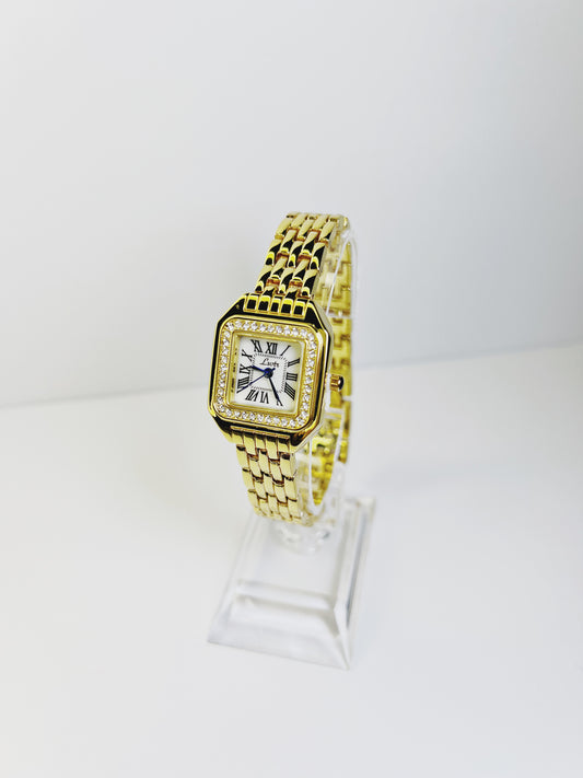 Panthere De Cartier Watch, Small Model, Quartz Movement, Yellow Gold, Diamonds