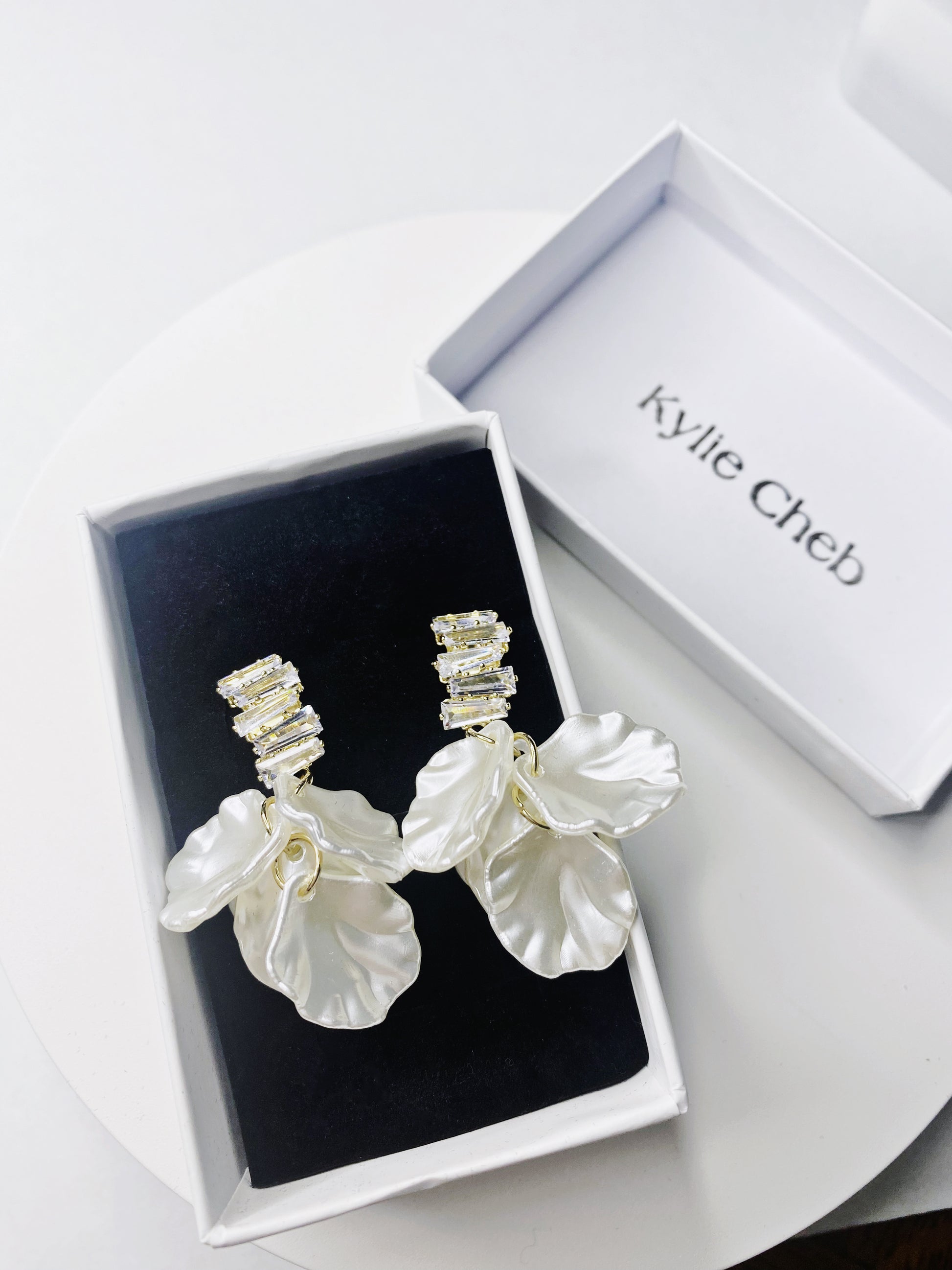 Kylie Cheb Pearl Shell Drop Earrings 